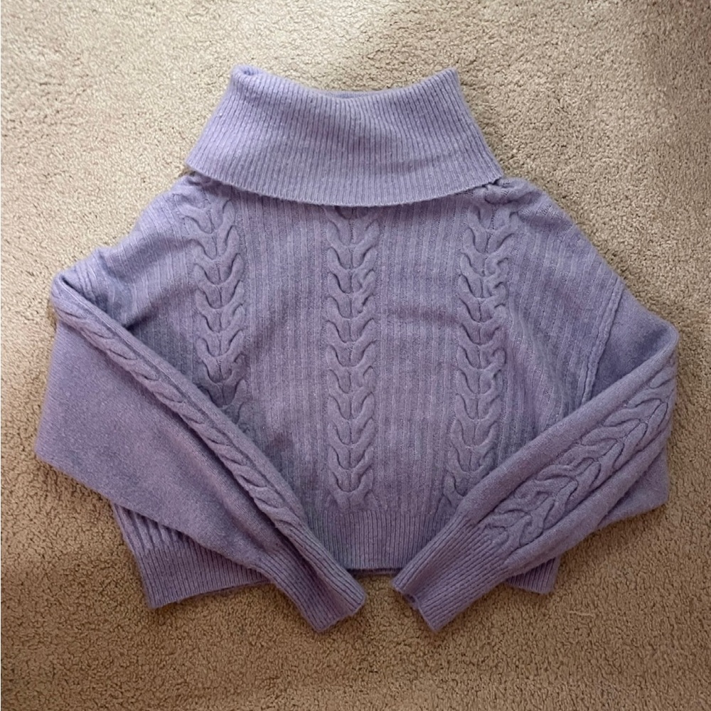 Purple Cropped Sweater